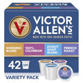 Victor Allen's Coffee Variety Pack - 42 Count Single Serve Pods | Morning Blend, Colombian, French Roast