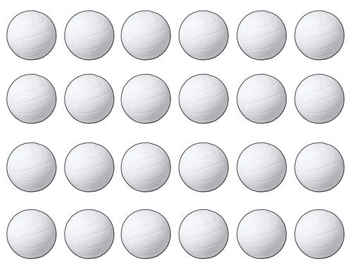 Beistle Pack of 24 Volleyball Cutouts, Wall Decorations for Team Sports Party, Pep Rally, Sports Themed Party Decor, Beach Party Supplies 13.5"