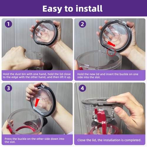 Dust Bin Lid Replacement for Dyson V7 V8 SV10 SV11 Vacuum Cleaner, Dust Bucket Cup Cap Accessories