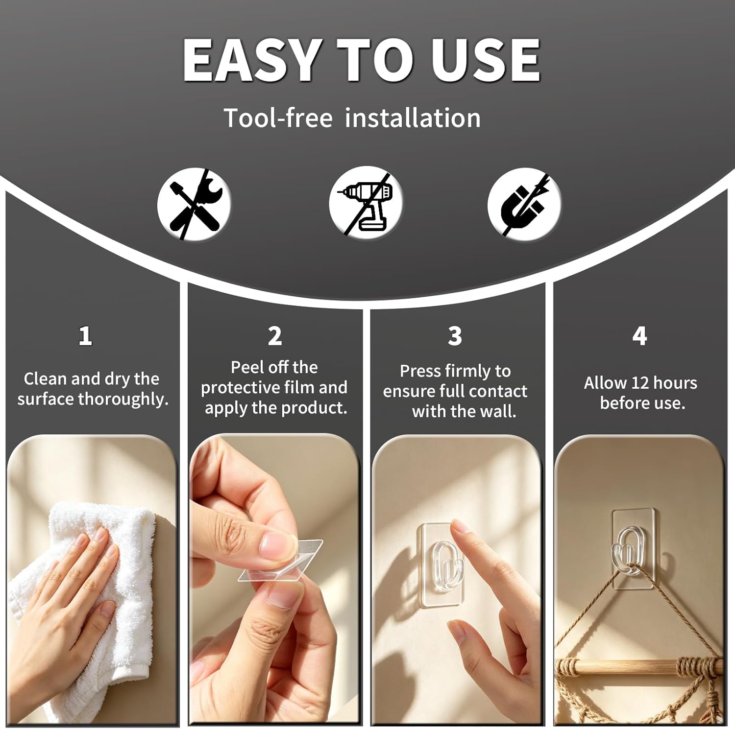 Skiennix 27 Pack Small Adhesive Wall Hooks - Clear Mini Hooks for Damage-Free Hanging Decorations & Cables