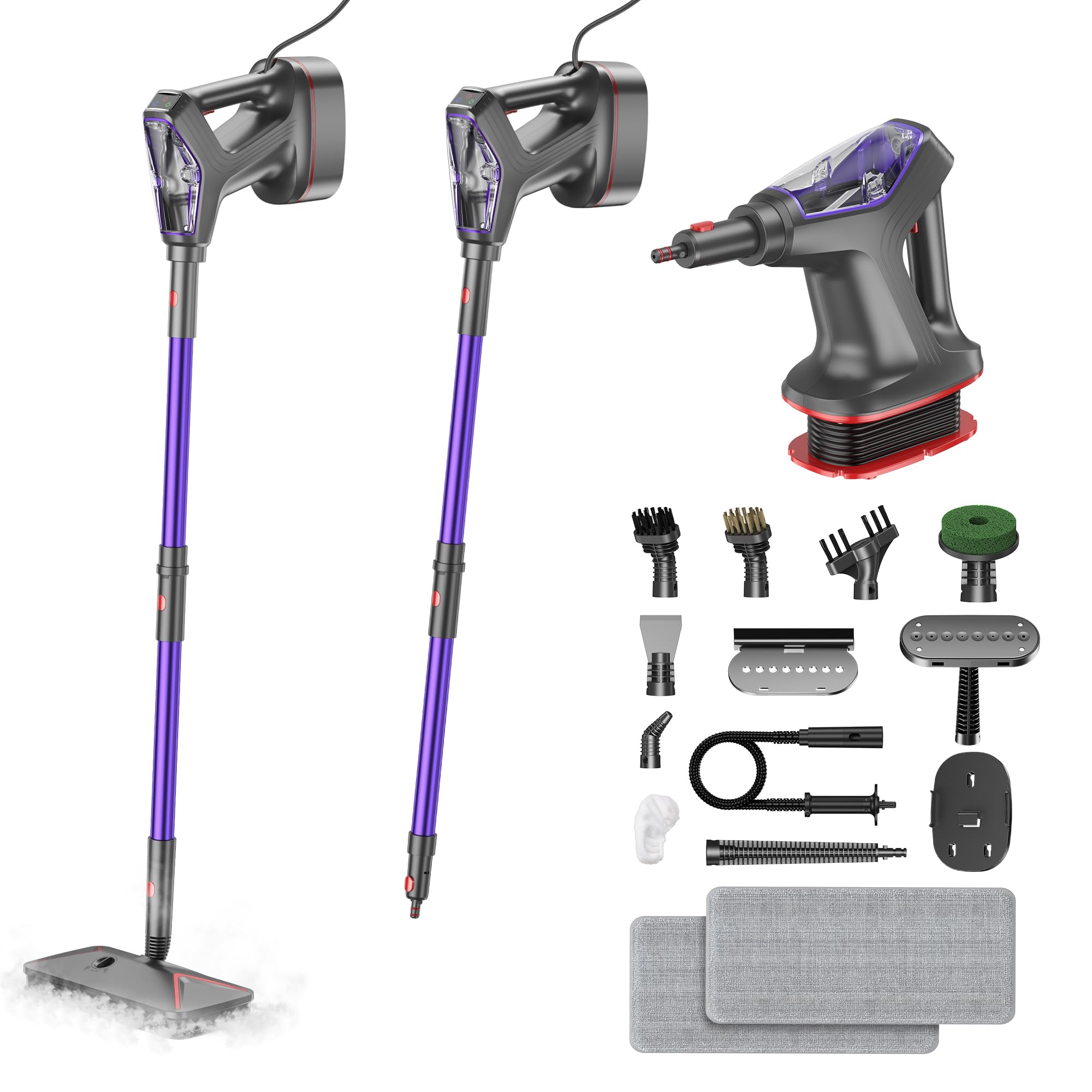 Steam Mop for Floor Cleaning, Heavy Duty All-in-One Steam Cleaner for Home with Detachable Handheld Steamer, for Hardwood, Tile, Walls, Grout, Windows, Furniture and Decks