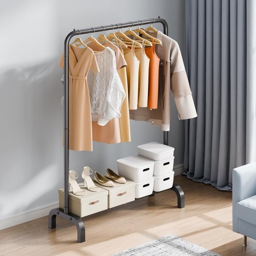 VEVOR Clothes Rack, Heavy Duty Clothing Garment Rack with Hanging Rod and Bottom Storage Area, Clothing Racks for Bedroom Guest Room