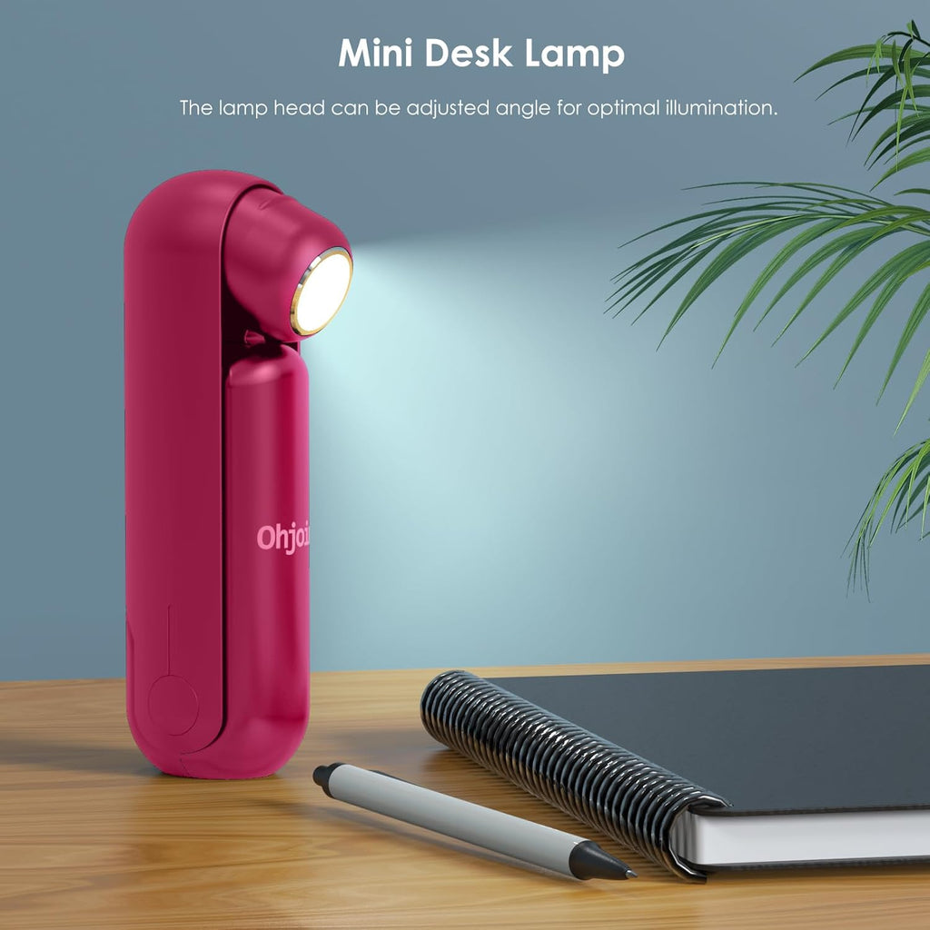 Skiennix 4-in-1 Portable Mini Handheld Fan - USB Rechargeable, Foldable Pocket Design, Ideal for Summer Concerts & Gifts (Red)