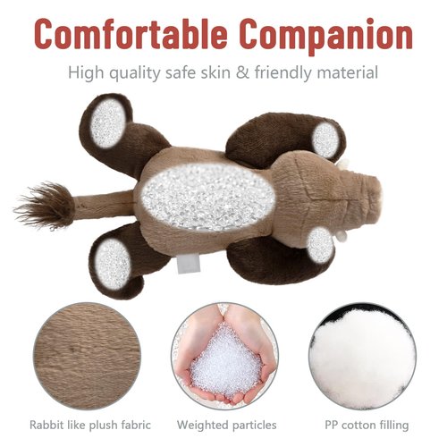 Niuniu Daddy 20" | 3.3 Pound Wild Boar Weighted Pig Stuffed Animals for Kids Adults, Large Wild Boar Weighted Body Pillow for Sleeping, Fluffy Pig Plush Toy for Birthday Christmas Holiday Presents