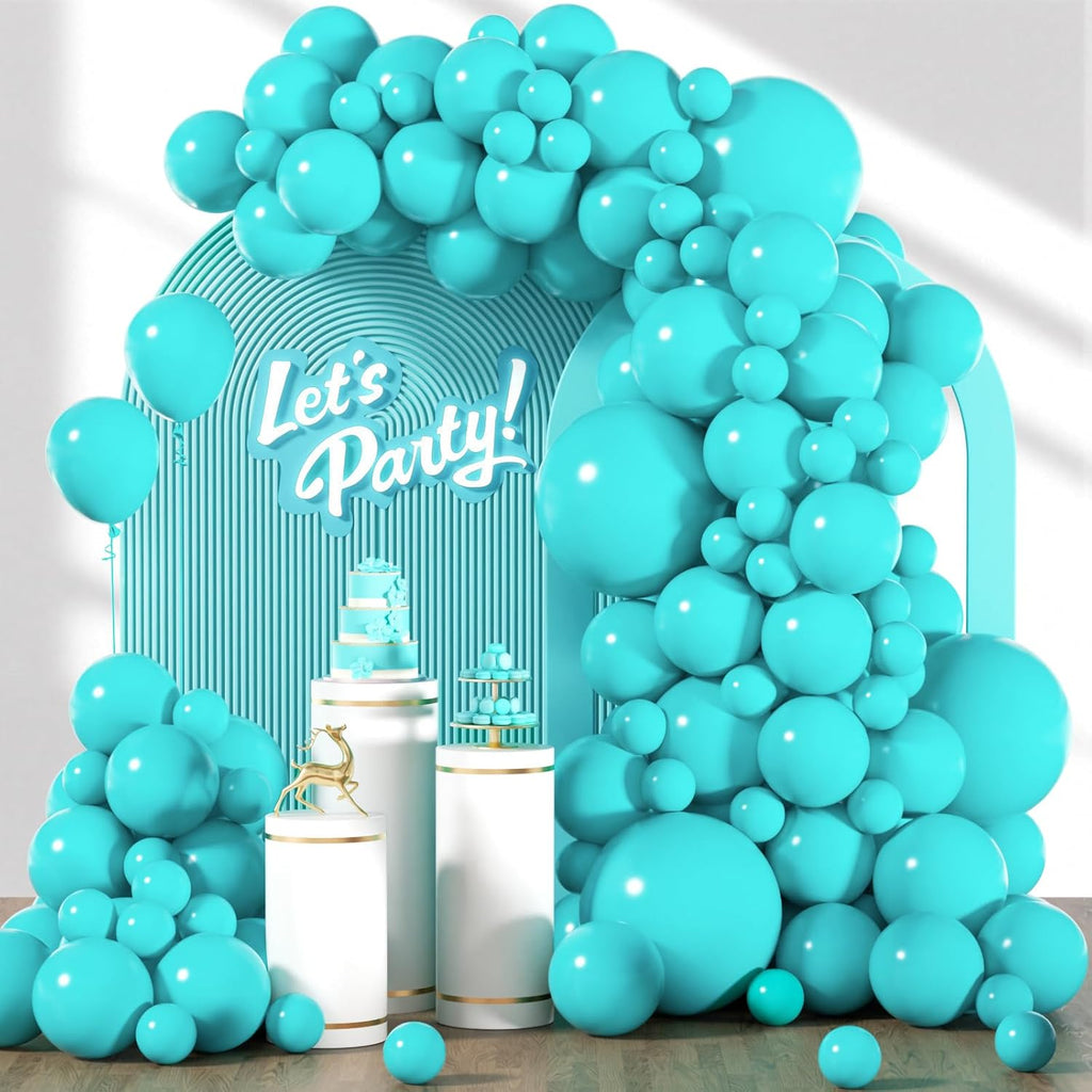 Skiennix Teal Balloon Arch Kit - 120pcs Turquoise Balloons in 5-18 Inch Sizes for Weddings, Baby Showers, and Parties