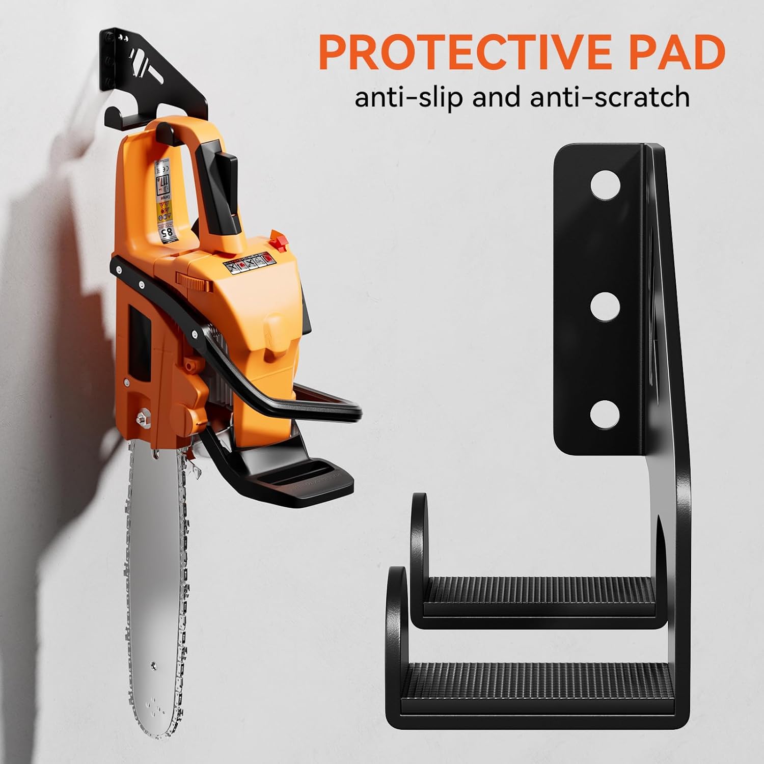 XZHXFX Chainsaw Hanger Wall Mount - Heavy-Duty Holder for Garage Organization | Protective Pad Included, 1 Pack