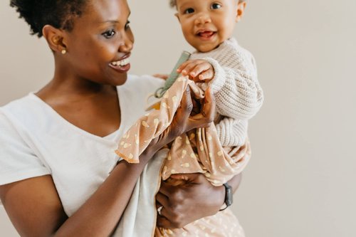 Copper Pearl Large Premium Knit Baby Swaddle Receiving Blanket Treat