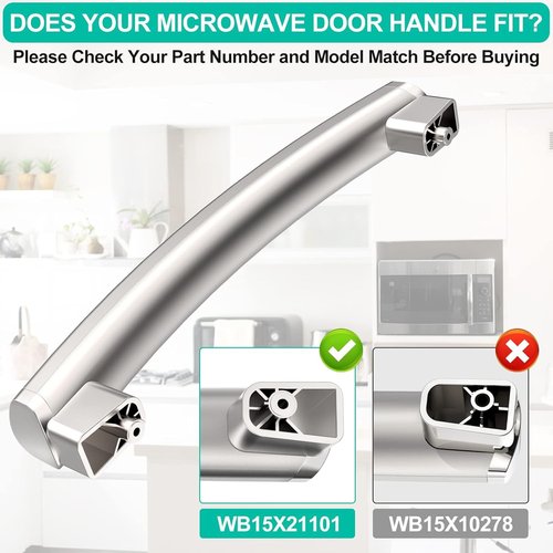 Upgraded WB15X21101 Microwave Door Handle Replacement Compatible with General Electric GE Microwave Handle, Fit GE Microwave Door Handle JNM3163RJ1SS, JNM3163RJ3SS, JVM3162RJ3SS Microwave Handle