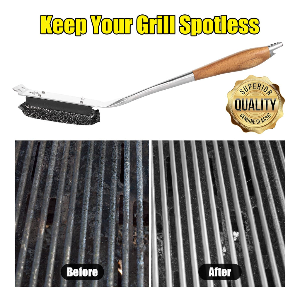 XUDAKAIXIN Bristle-Free Steam Grill Brush – No Bristle Shedding, with Replacement Head. Ultra-Safe & Efficient Cleaner for Cast Iron and Stainless Steel Outdoor Grills