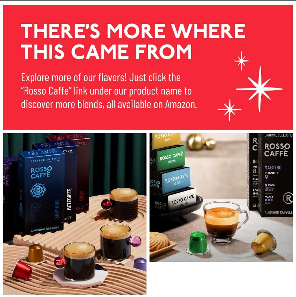 ROSSO CAFFE Espresso Coffee Pods for Nespresso Machines - Holiday Limited Edition - 80 Aluminium Capsules - Compatible with all Nespresso Original line Machines (Holiday Blend and Pumpkin Spice)
