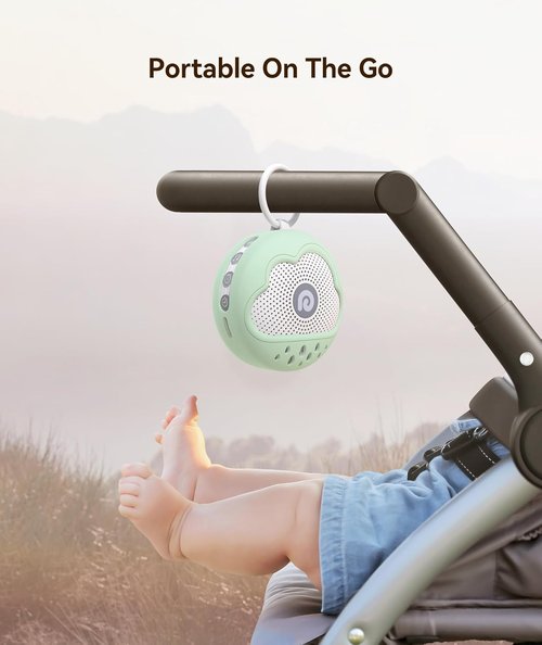Dreamegg White Noise Machine - Portable Baby Sound Machine with 21 Soothing Sounds | Green Silicone Cover