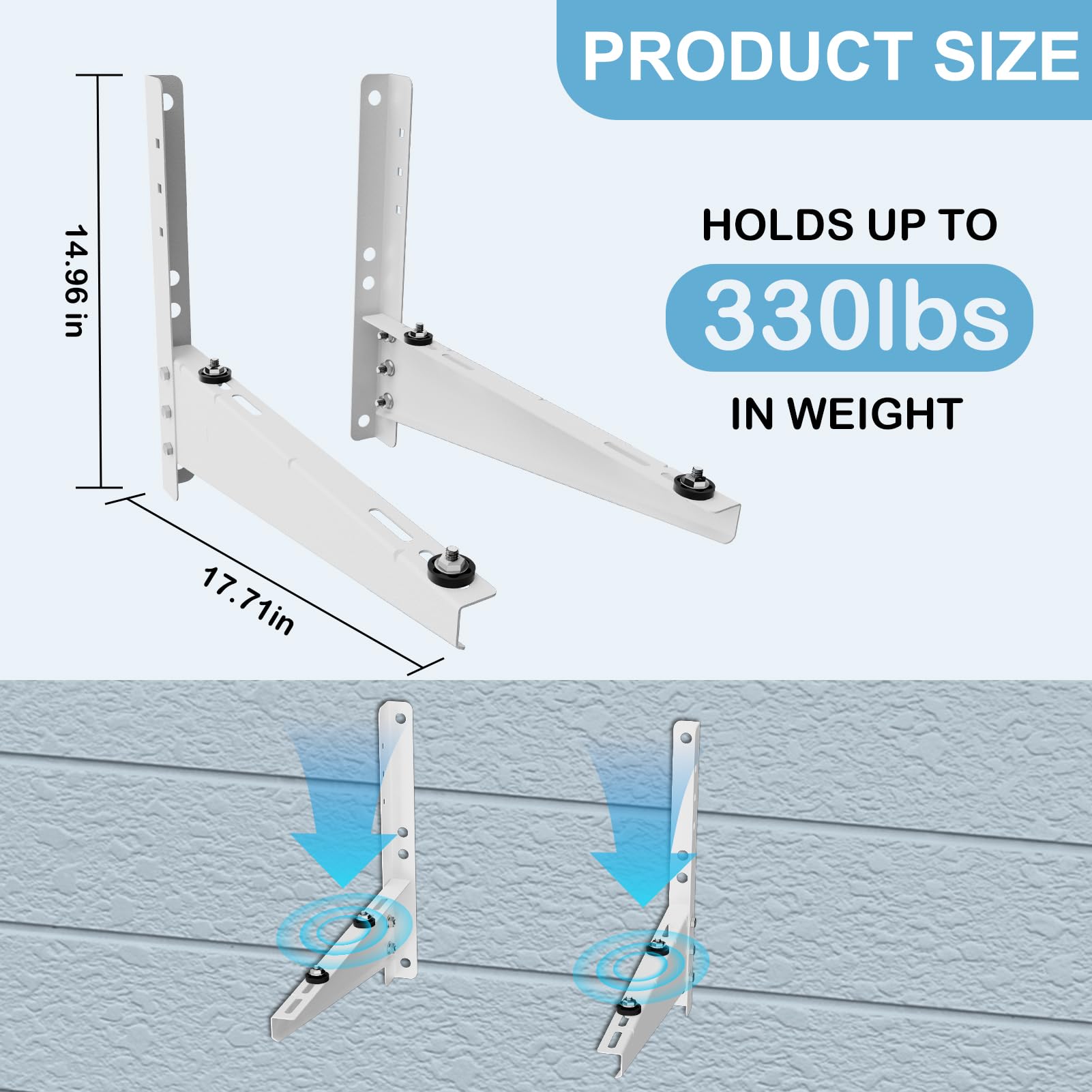 Ogival Outdoor Mini Split Wall Mounting Bracket for 9,000-18,000 BTU Air Conditioner, Heavy Duty AC Support Bracket for Outside, Holds Up to 330lbs