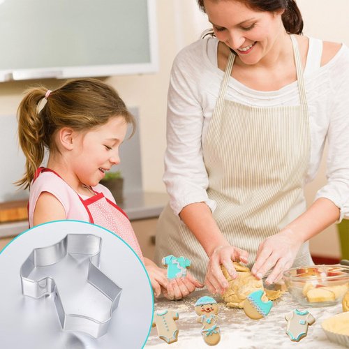 Baby Shower Cookie Cutter Set, 6 Pcs Baby shirt, rattle, bottle, bib, stroller, baby feet Fondant Biscui Cutters Stainless Steel Cookie Cutters for Baby Shower Birthday Party