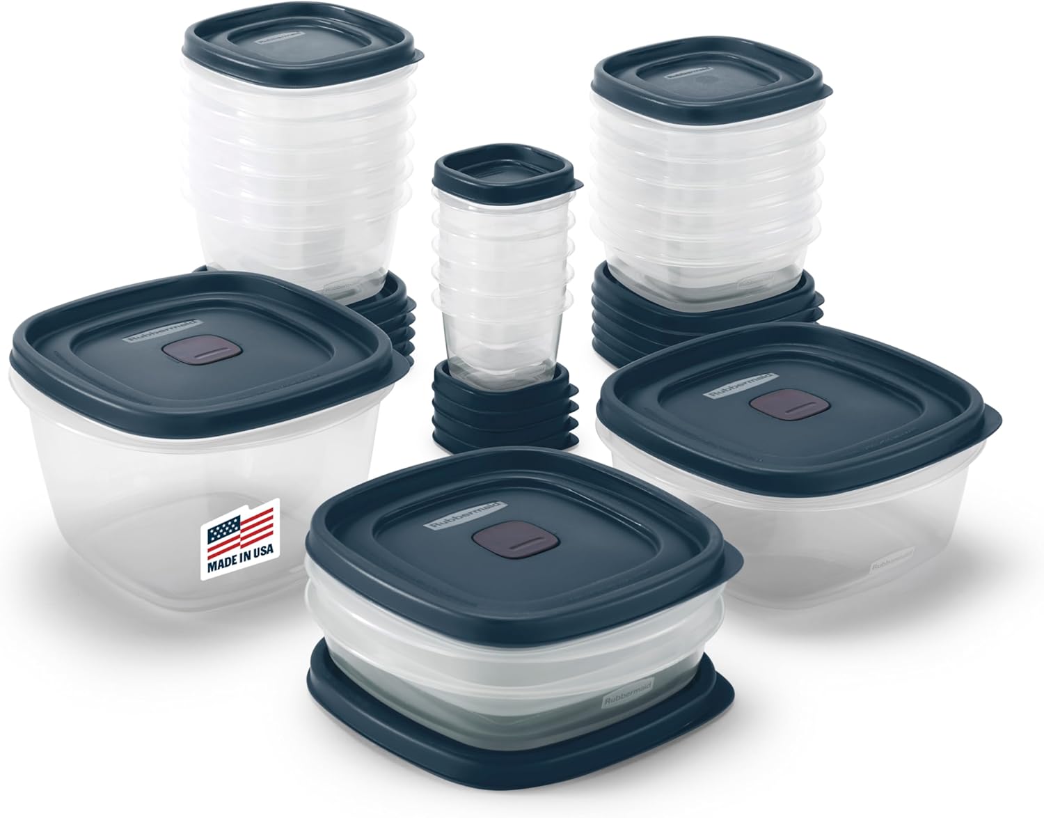 Rubbermaid EasyFindLids Food Storage Containers - Special-Edition Insignia Blue, 42 Pieces
