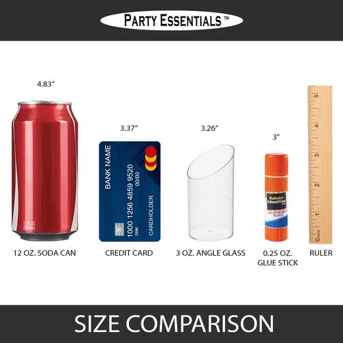 Party Essentials N216497 Mini Hard Plastic Angle Cups, Clear, Plastic (Pack of 288)