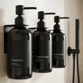 Stylish Shampoo & Conditioner Dispenser Set - Modern 21oz Wall-Mount Soap Bottles with Labels