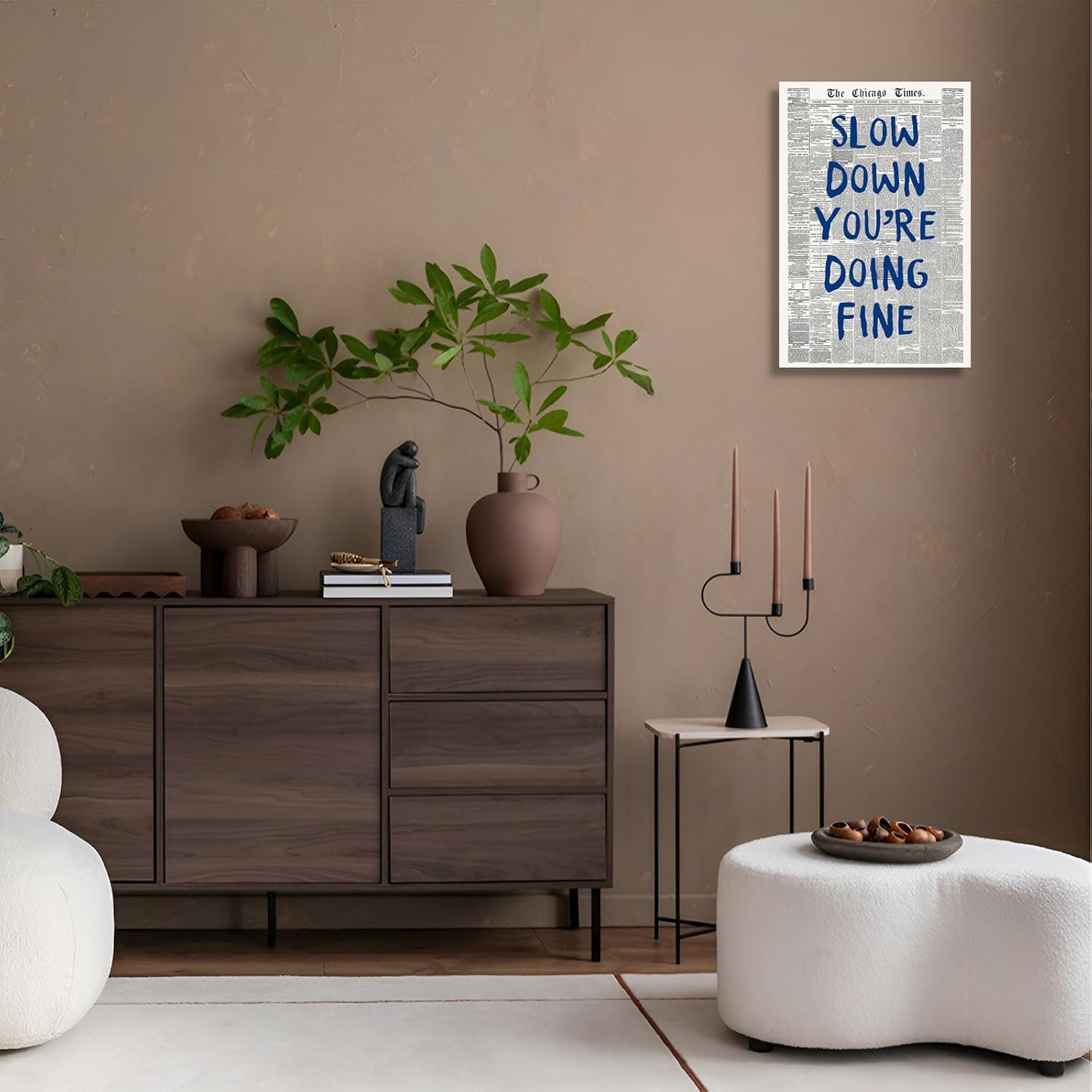 Rubeoxn Trendy Poster - Funny Navy Blue Letter Canvas Wall Art | Minimalist 12x16in Unframed Decor