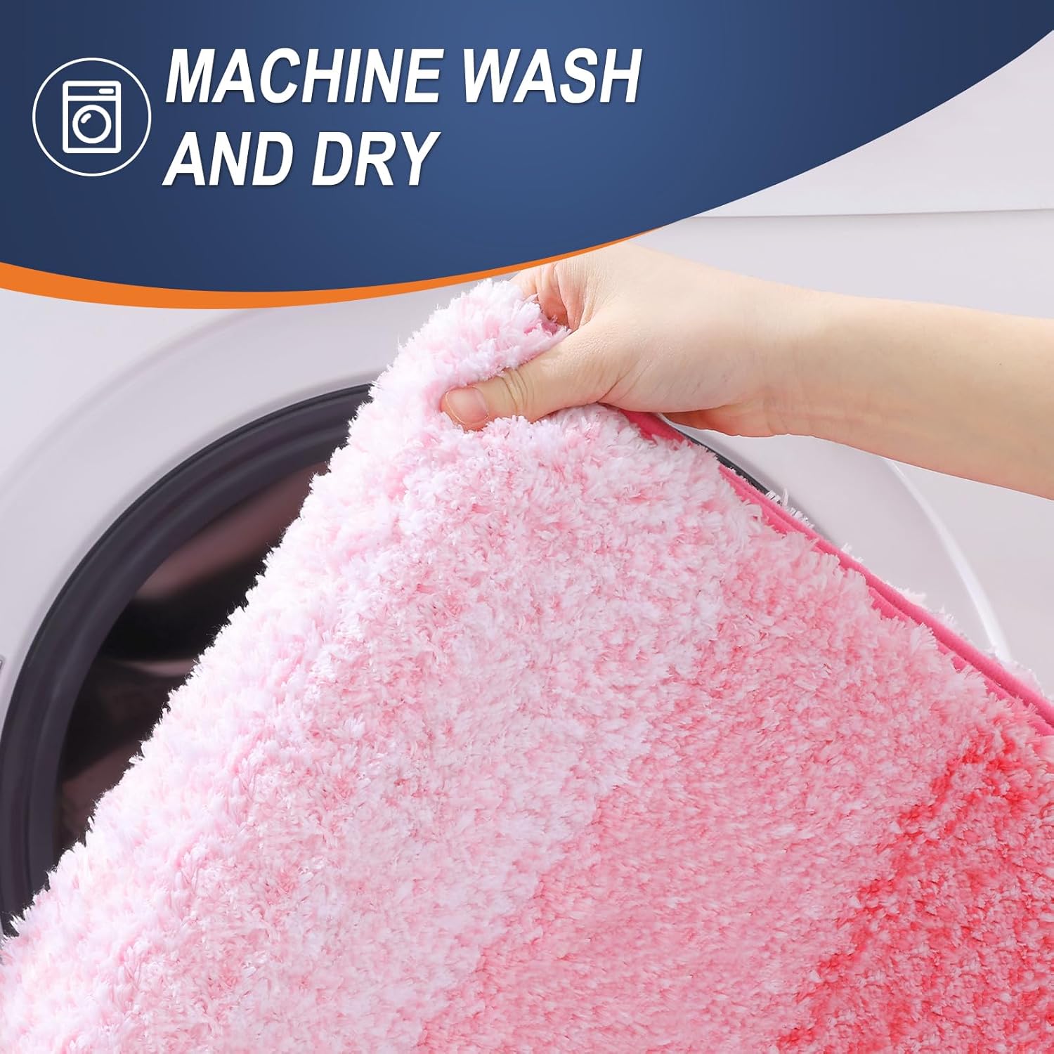 OLANLY Large Bathroom Rugs - Extra Soft Microfiber Mat 50x30 | Quick Dry, Machine Washable, Pink