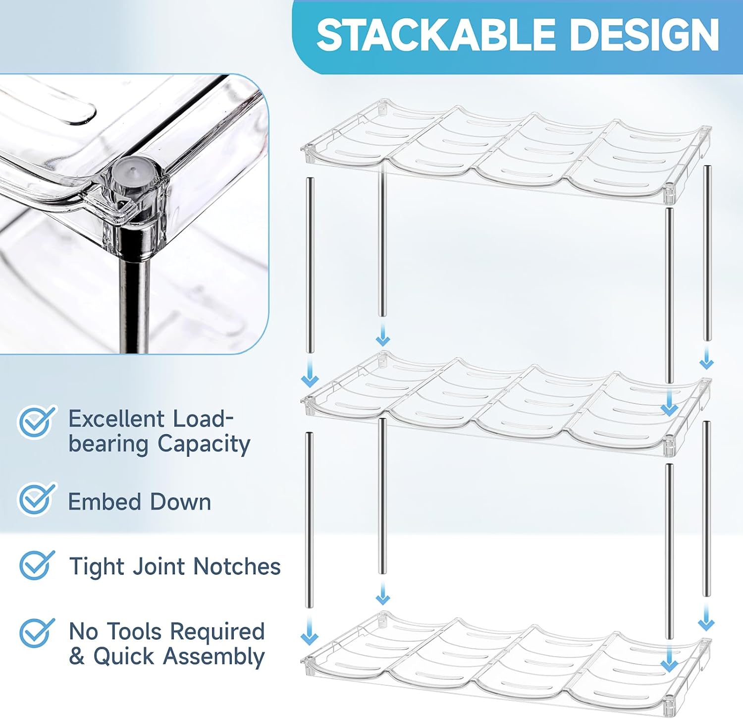 Stanley 40 oz Tumbler Water Bottle Organizer - Stackable Storage Rack for Kitchen | 3 Pack