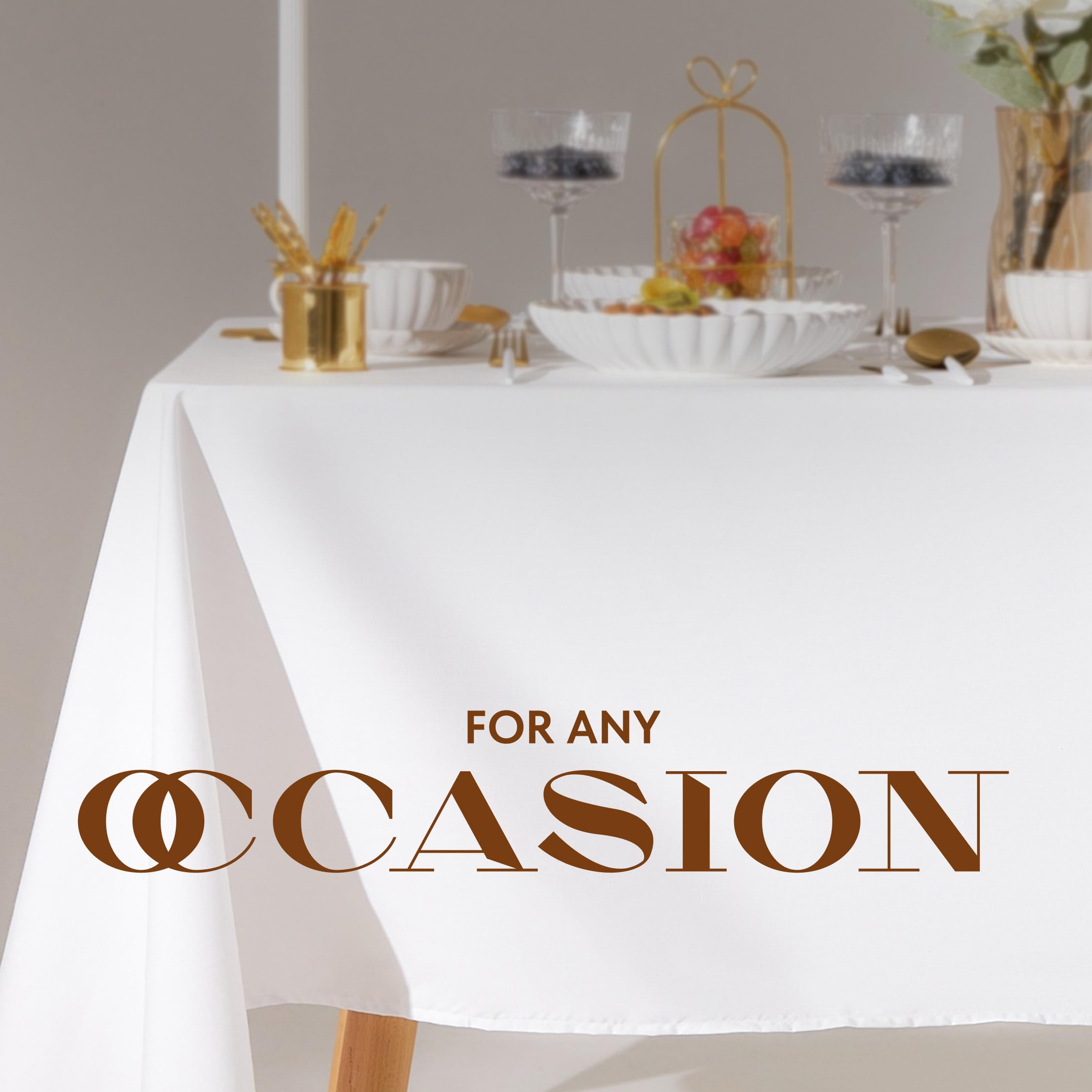 White Square Tablecloth 52x52 Inch, 200GSM - Set of 2 Extra Soft Square Tablecloths - Stain and Wrinkle-Resistant, Machine Washable, Card Table Tablecloth Square for Any Occasion, Premium Quality