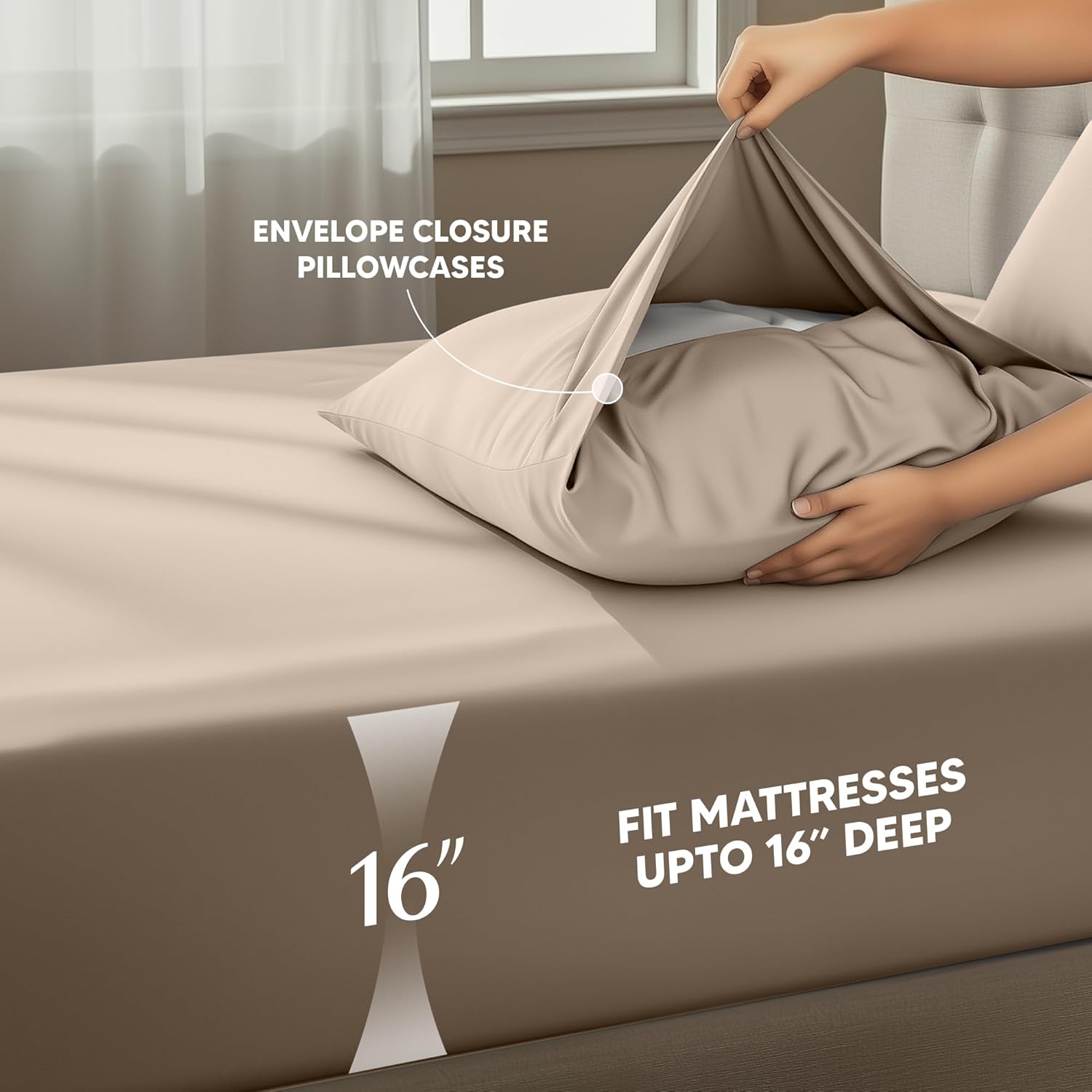 Utopia Bedding Twin Sheet Set - Soft & Breathable Microfiber, 3-Piece Bed Sheets for Twin Size Bed | Oeko Tex (Beige)