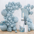 PartyWoo Dusty Blue Balloons - 155-Piece Boho Balloon Arch Kit | Various Sizes for Graduation, Baby Shower & Birthday Decor