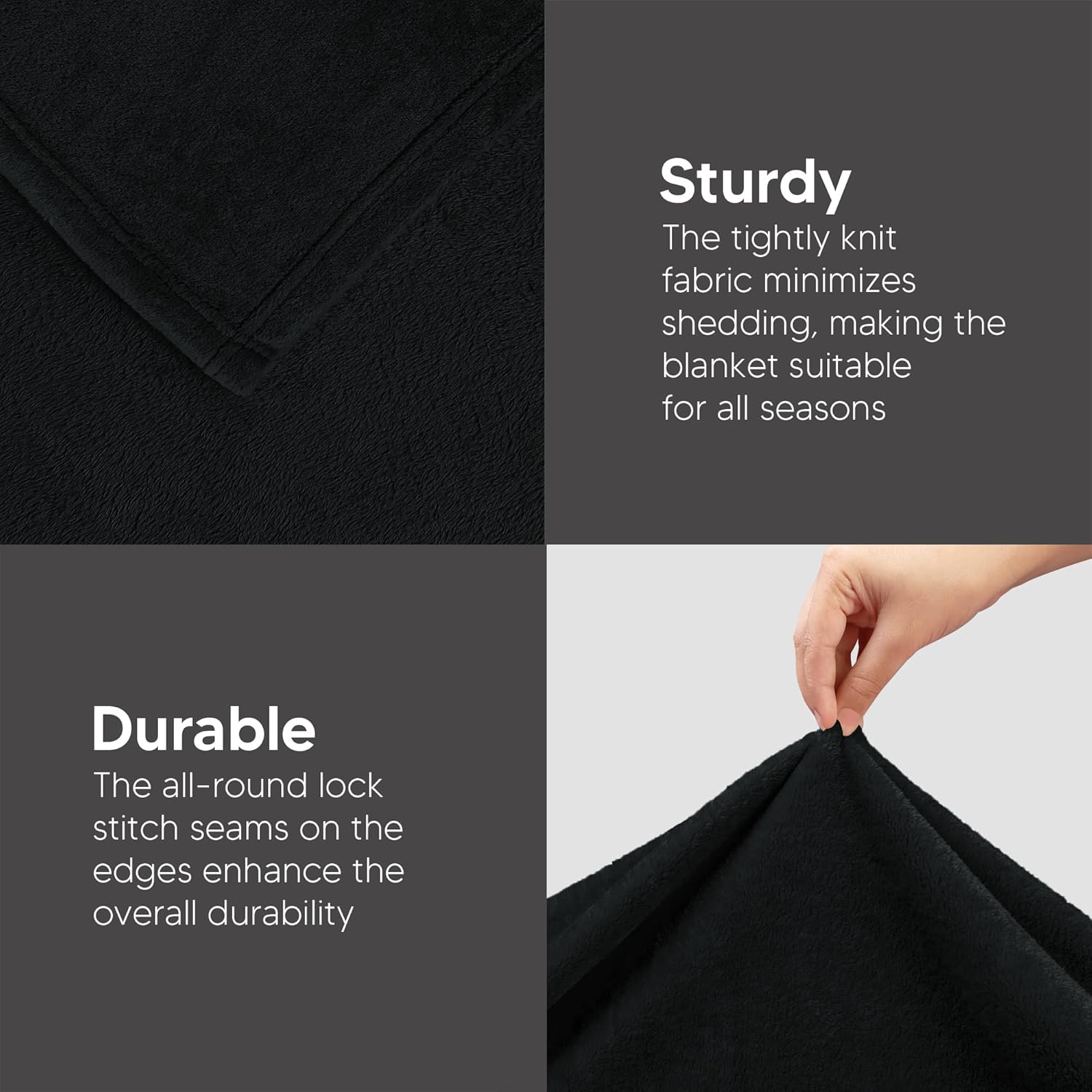 Utopia Bedding Fleece Blanket - Luxury Anti-Static Soft Microfiber | Twin Size Black (60x80 Inch)