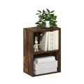 Furinno LUDER Book Shelf, 2-Tier Modern Bookshelf, Open Shelves Bookcase 9 x 16 x 21, for Living Room, Bedroom, Home Office, Amber Pine