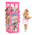 storenization Stuffed Animal Zoo Wood, Large Stuffed Animal Storage Plushies Storage, Pink Toy Storage Organizer for Kids Room Nursery Play Room Bedroom