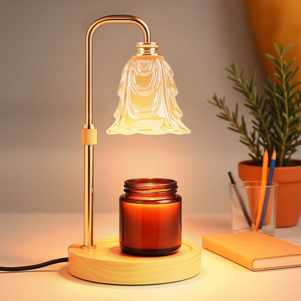 Skiennix Candle Warmer Lamp - Adjustable Height Electric Wax Warmer with Timer & 5 Brightness Settings | Perfect Home Decor Gift