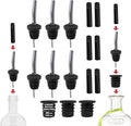 Stainless Steel Liquor Bar Bottle Pourers - Drip-Free Nozzle - Pour Spouts for Alcohol & Bartending - Universal Fit Speed Spout - Rust-Free & Easy Clean - Chrome (6 Pack)