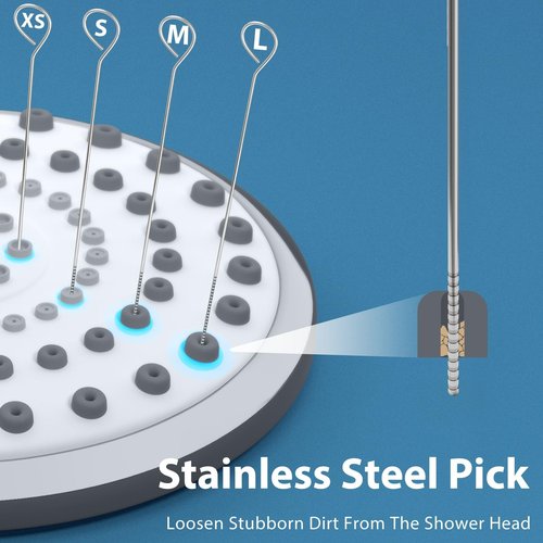Lumkew 40 Pcs Shower Head Cleaner Picks,Multiple Shower Head Cleaning Brush for Small Hole, Nozzle unclogger Tool for Showerhead with Storage Box