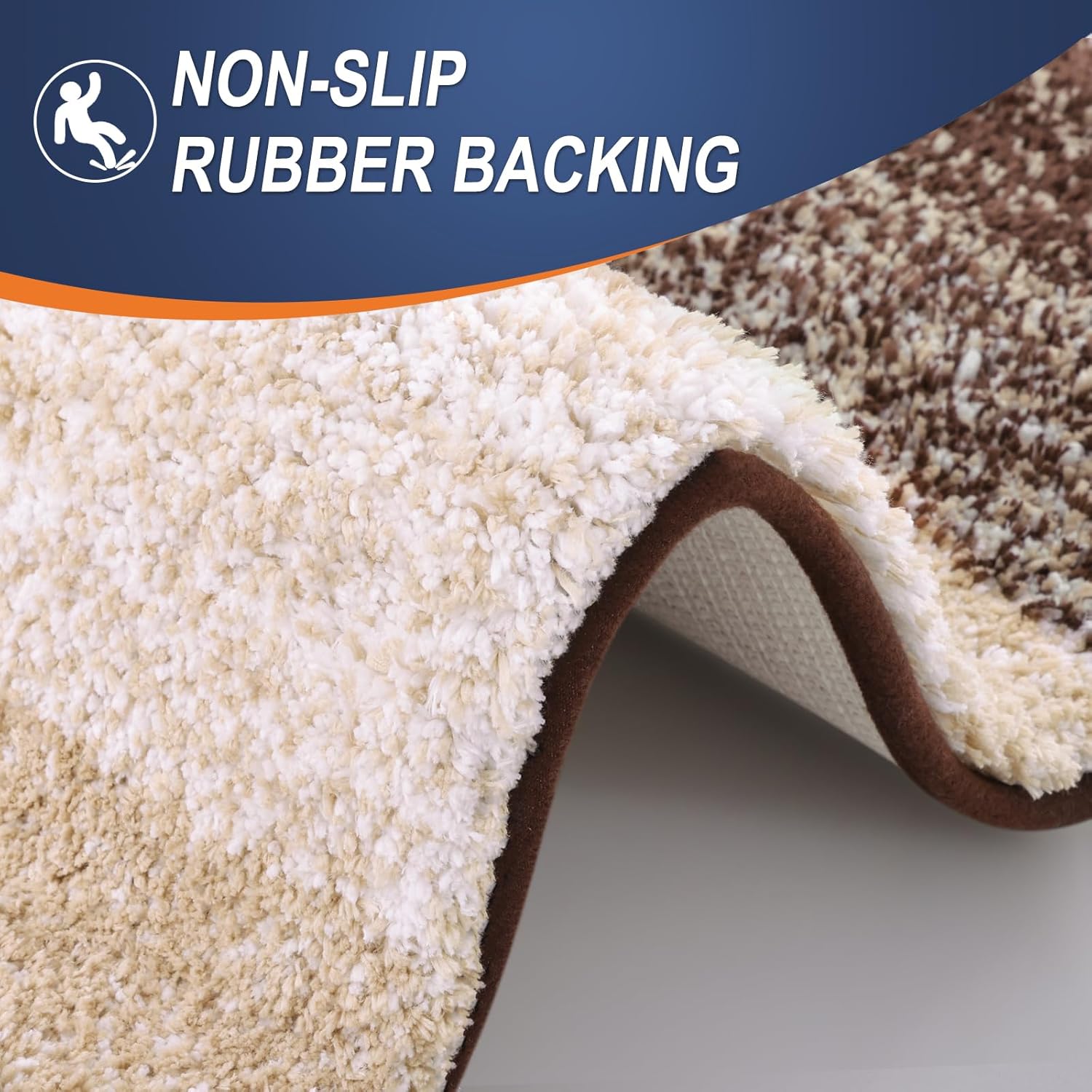 OLANLY Bathroom Rug Mat - Extra Soft, Absorbent Microfiber | Non-Slip Plush Shaggy Design, 30x20, Brown