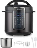 Midea 12-in-1 Electric Pressure Cooker - 6 Quart Multi-Functional Programmable Kitchen Appliance | Stainless Steel