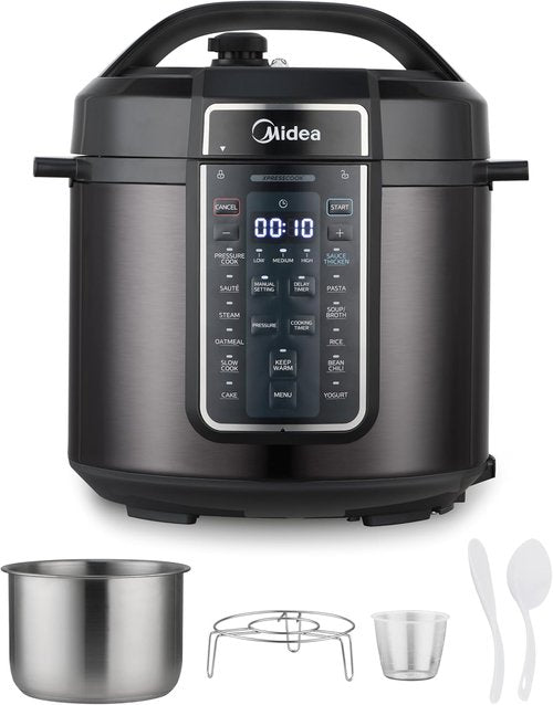 Midea 12-in-1 Electric Pressure Cooker - 6 Quart Multi-Functional Programmable Kitchen Appliance | Stainless Steel