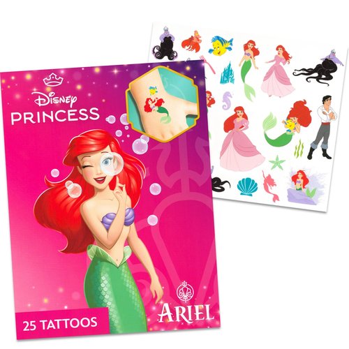 The Little Mermaid Twin Size Bedding Set - Bundle with Ariel Bedspread, Flat & Fitted Sheet, Pillowcase, Tattoos, More | Little Mermaid Bedroom Decor