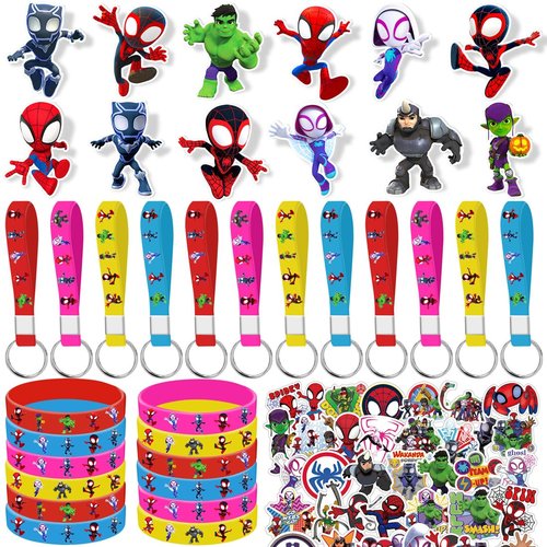 Spidey Birthday Party Supplies, 86Pcs Party Gifts Set for Spidey Theme Party