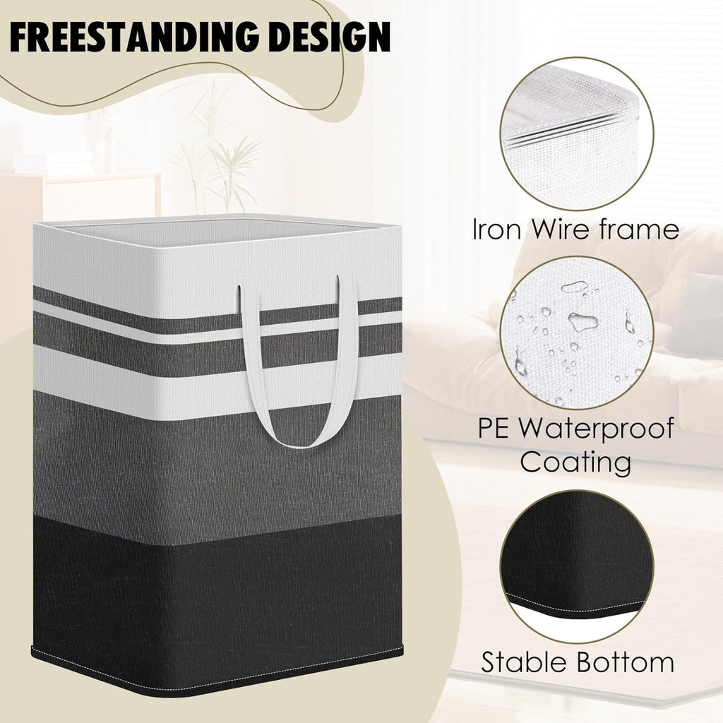 Skiennix Large Laundry Basket - 75L Collapsible Clothes Hamper with Easy Carry Handles | Waterproof Design for Home & Dorm