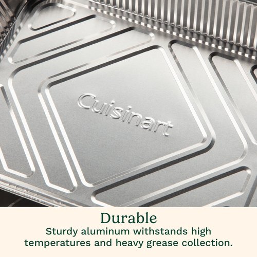 Cuisinart 10-Pack Heavy-Duty Aluminum Grease Tray Liners | Disposable Drip Trays for Griddles & Grills
