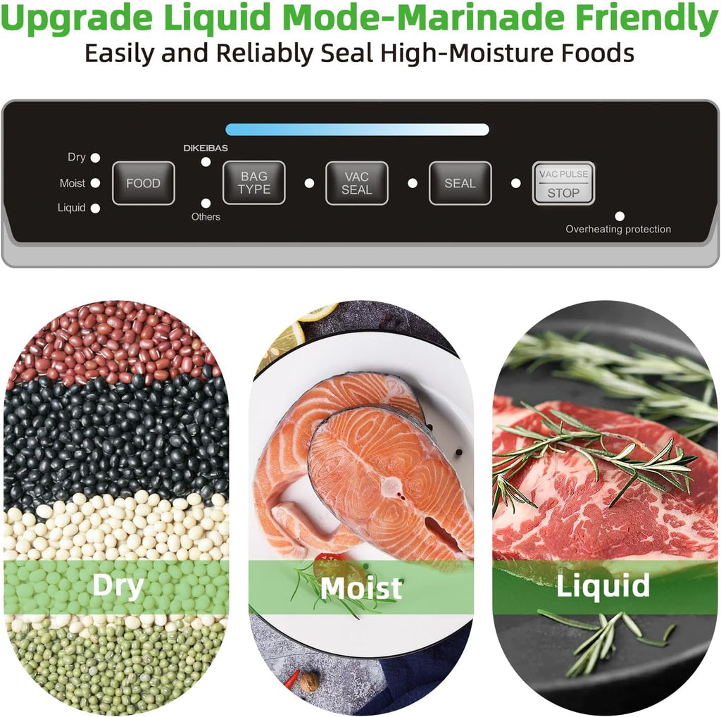 Vacuum Sealer Machine - Powerful 85kPa Suction | Compact One-Touch Automatic Food Sealer | Includes Bags & Cutter