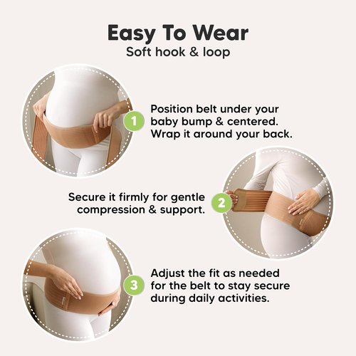 KeaBabies Pregnancy Belly Bands - Soft & Breathable Maternity Support Band | Adjustable Comfort (Classic Ivory, M/L)