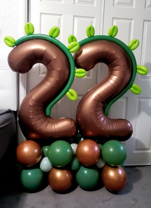 40 Inch Large Number Balloons by [Brand Name] - Coffee Brown 4 Balloons for Birthdays & Graduations