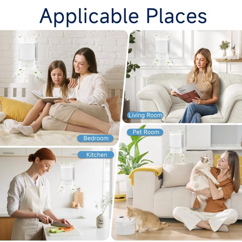 Plug In Negative Ion Air Purifier – 4 Pack Quiet Three-speed Adjustment Air Ionizers, Mini Air Fresheners for Home, Bedroom, Office, Kitchen, Portable Odor Eliminator for Smoke, Dust, Pet Smell