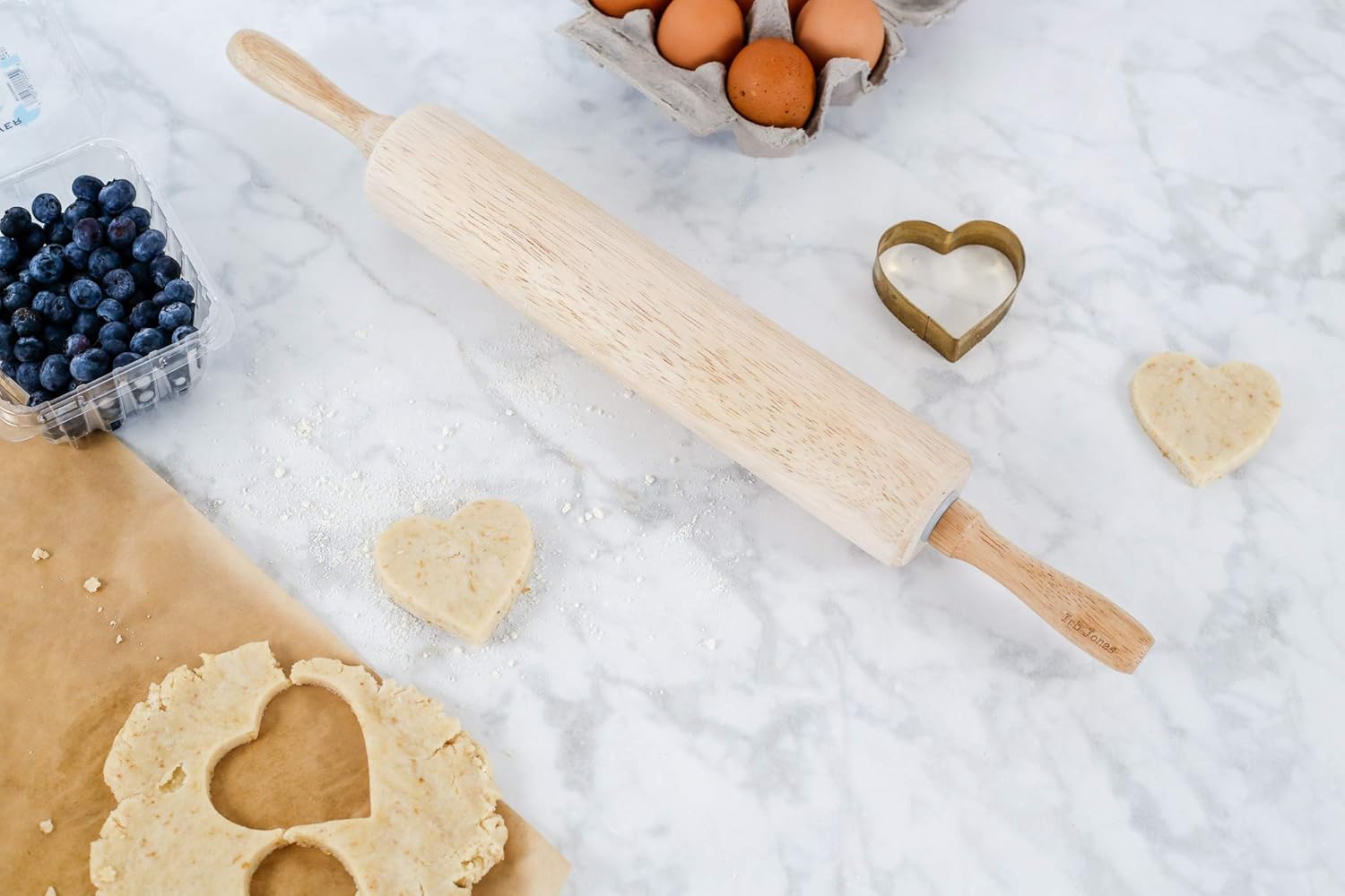 Classic Wood Rolling Pin - 20-Inch Baker's Essential for Pizza Dough, Cookies, Pastries & Pasta