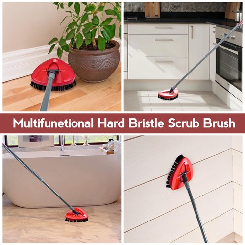 Oceda Scrubber Mop Head, Compatible with RinseClean 2-Tank System, 2 pcs Scrub Brush, Floor Scrubber Hard Bristle Cleaning Brush for Bathroom, Kitchen, Tub, Floor and Tile