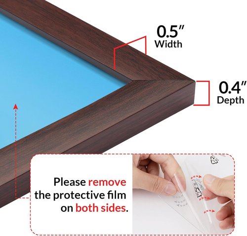 LaVie Home 11x14 Picture Frame - Classic Brown Frame with HD Plexiglas for Vertical/Horizontal Display