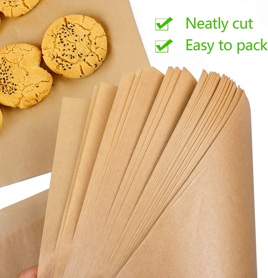 QYH Parchment Paper Sheets - 100 Unbleached Precut Baking Sheets | 8x12 Inches for Cookies, Frying, Air Fryer