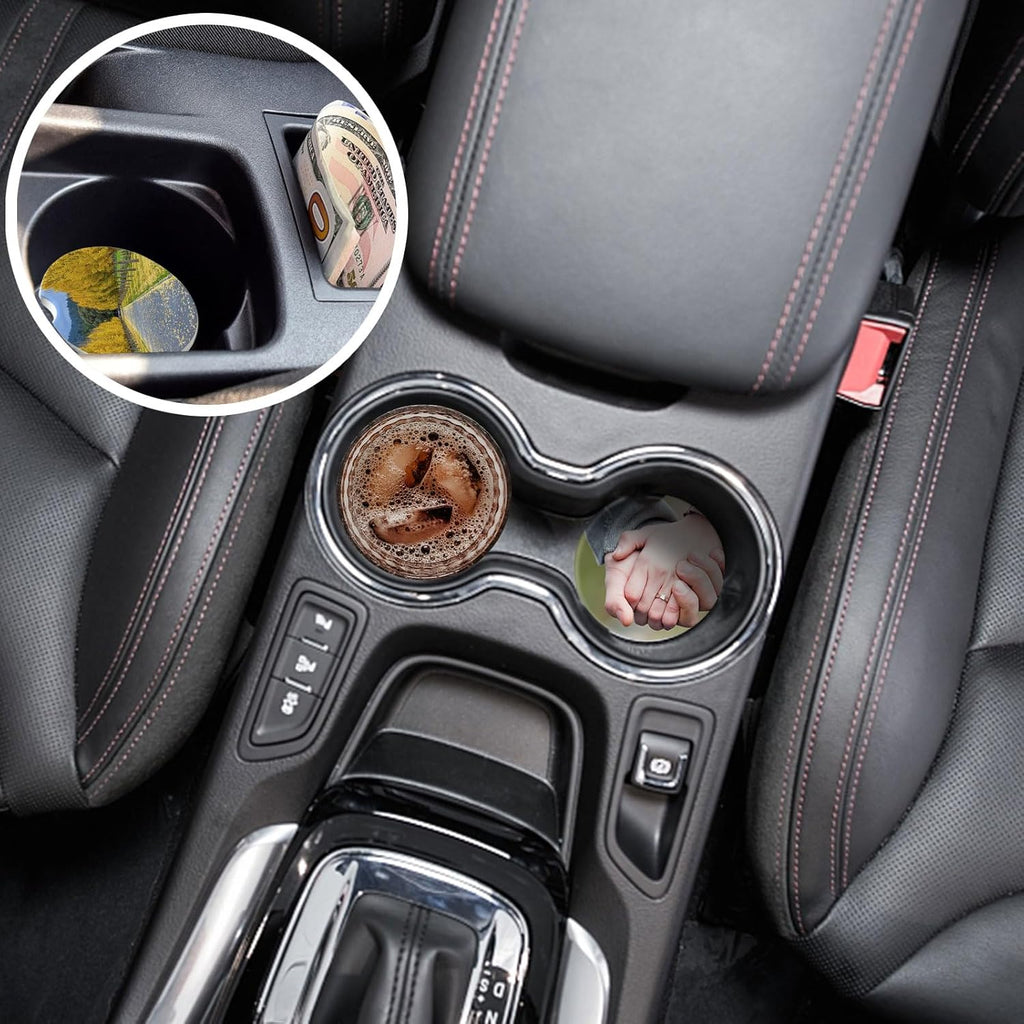 Skiennix Ceramic Car Cupholder - Easy Removal Design with Finger Notch | 24 oz Size