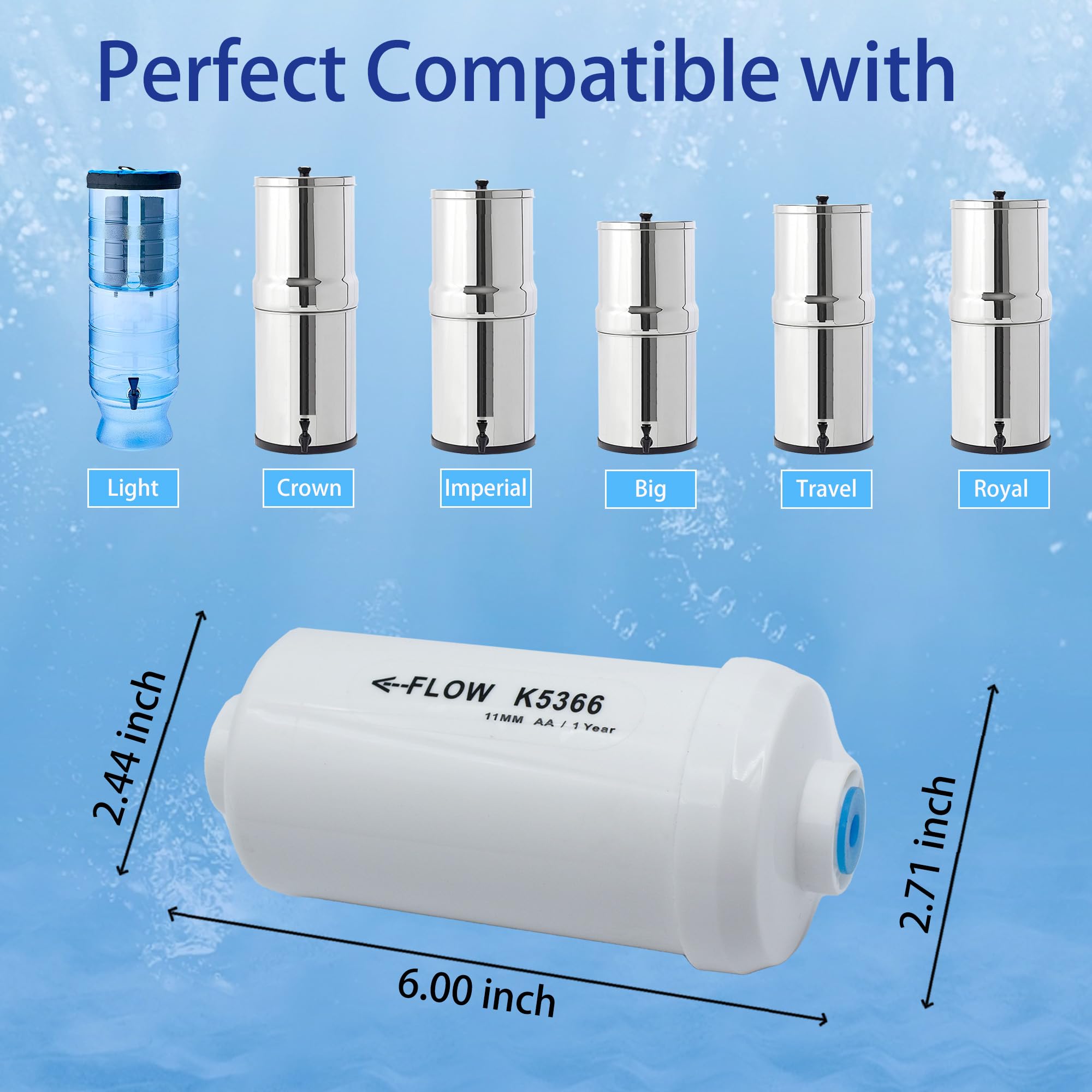 Renami Fluoride Filter, Replacement for Berkey® PF-2® Fluoride and Arsenic Reduction Elements, Compatible with Berkey® Gravity Filtration System, Natural Defluorination Filter Material, Pack of 4