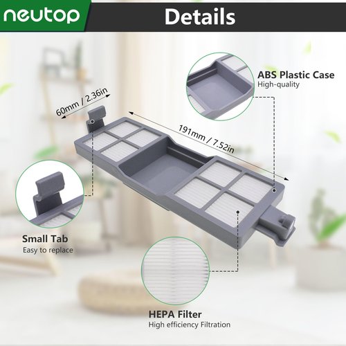 Neutop Replacement Filters Compatible with iRobot Roomba 205 DustCompactor Combo Robot Vacuum Cleaner Replacement Spare Parts Accessories, 6-pack.